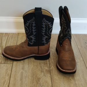 Kids black and brown cowboy boots